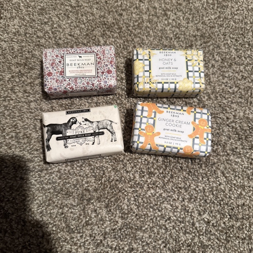 Beekman 1802 Goat Milk Soap Bar Ginger Cookie Honey Oats Grapefruit Pure 3.5 Oz